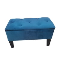 Muebles Hvm - Banqueta Baul Hvm Azul Marino Felpa