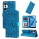 thumbnail image 1 of Funda tipo cartera FOXDOCK para Infinix Hot 20s , diseño girasol en relieve, cuero PU, cierre magnético, soporte y tarjetero, 1 of 5