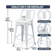 thumbnail image 3 of Taburete Tolix Alto con Respaldo Metal Blanco 76 cm, 3 of 4