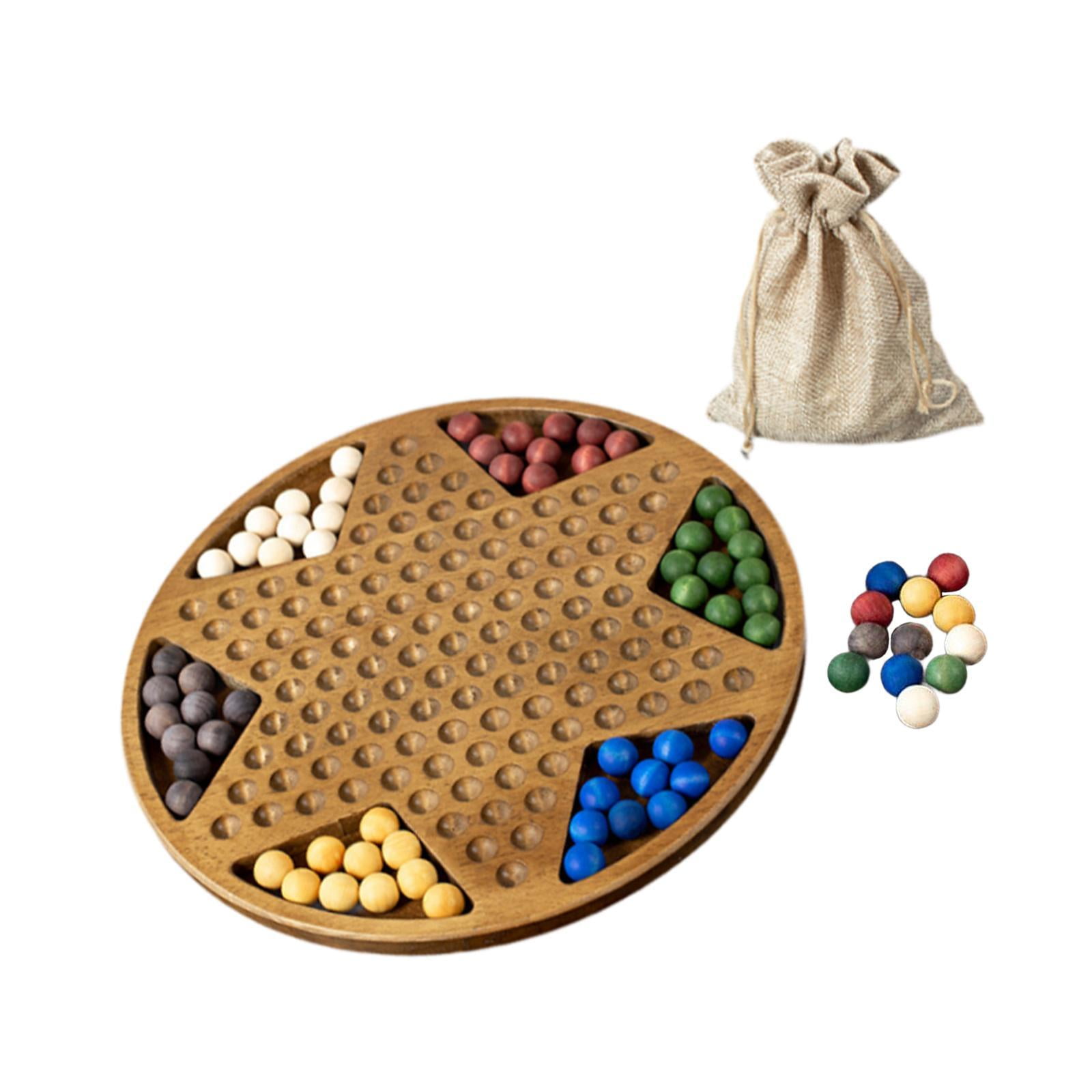 Magideal - Juego De Damas Chinas, Juguete De Estrategia De Mármol, Colección Hecha A Mano Para Múltiples Jugadores, Para Niños De Más De 6 Años, Juegos De Mesa, Cuentas De Madera