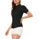 thumbnail image 4 of INSPIRE CHIC Camisa Esencial de Oficina para Mujer con Mangas Abullonadas y Cuello de Punto, Botonadura Frontal, Talla M, Color Negro, 4 of 7