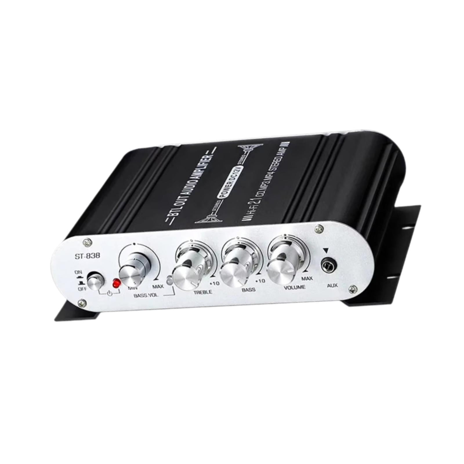 Magideal - Mini Amplificador De Potencia De Audio Amplificador De Audio Amplificador De Subwoofer De Aleación De Aluminio Amplificador De Graves Estéreo De Audio