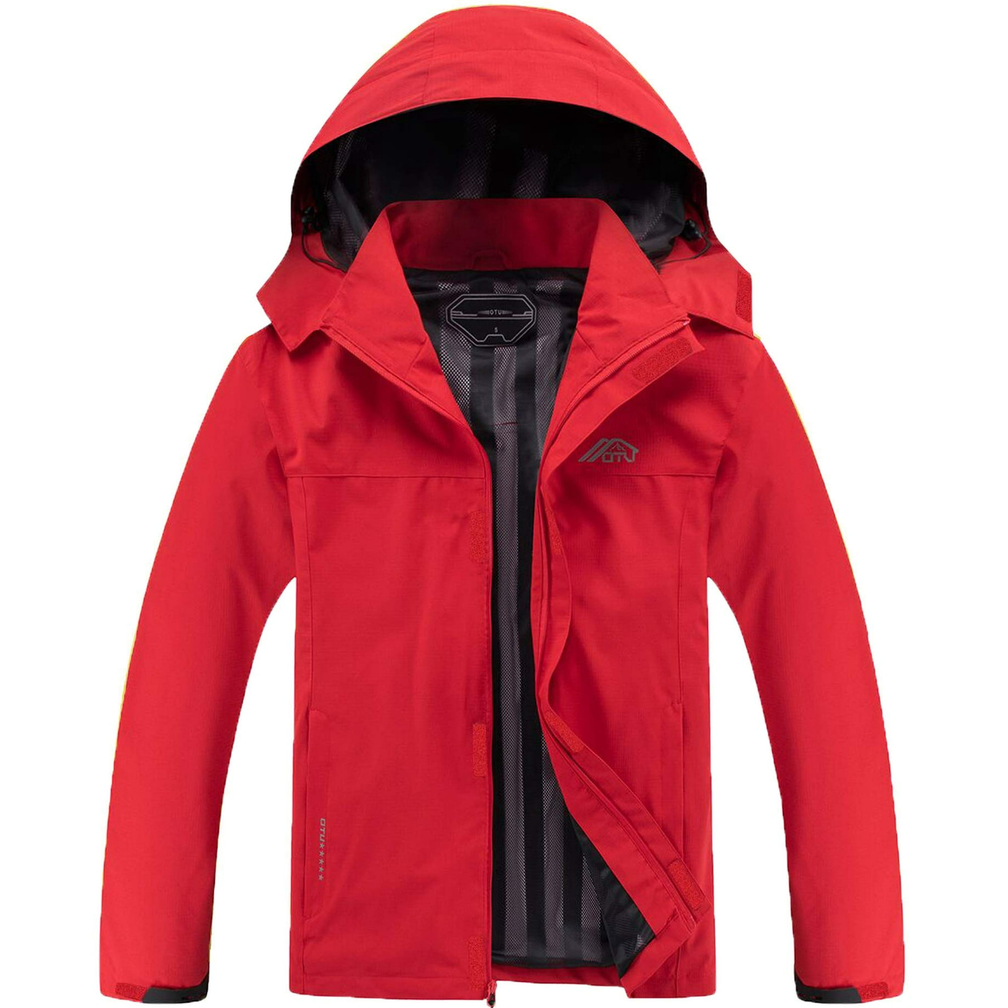 Chubasquero Otu, Ligero E Impermeable, Con Capucha, Para Hombre, Color Rojo M