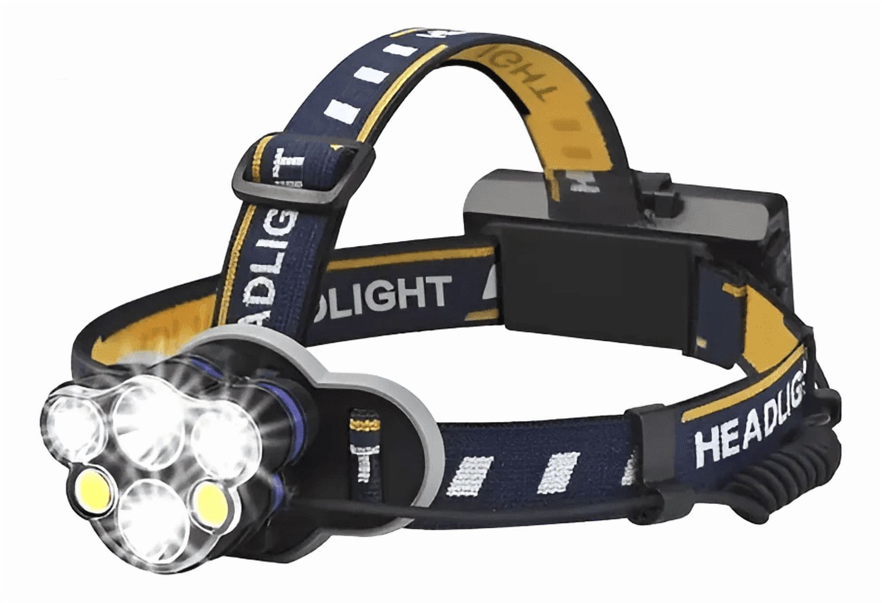 Genérico - Linterna Frontal Cintillo Recargable 6 Led Linterna 8 Modos Blanco Negro