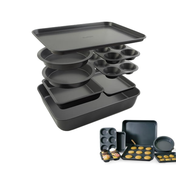 Set para Hornear Elbee Home de Acero Aluminizado Antiadherente de 8 Piezas