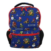 Mochila Nintendo Mario Kart School 40 Cm Azul Para Niños/Niñas
