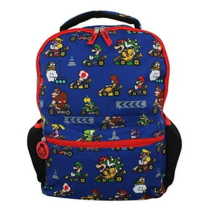 Mochila Nintendo Mario Kart School 40 Cm Azul Para Niños/Niñas