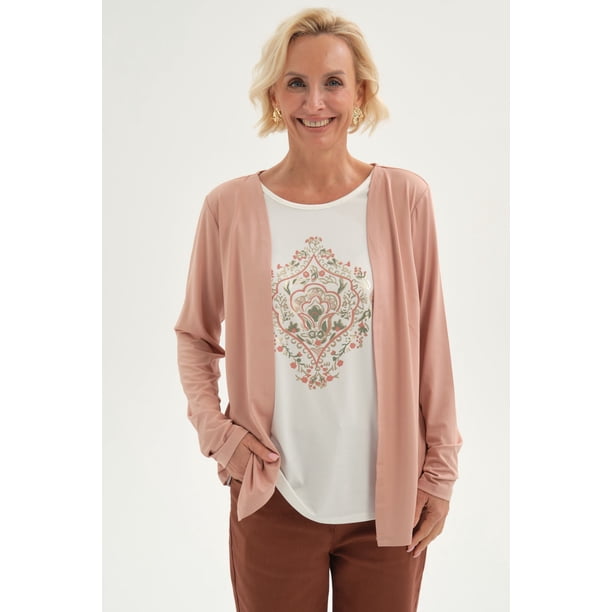 Polera Mujer Tapado Print Posicional Palo Rosa