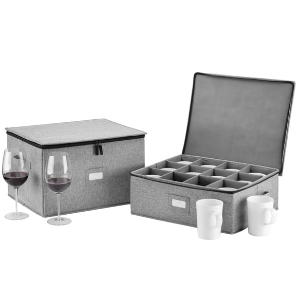 Set de estuches de almacenamiento para copas y vasos de vino STOZU con interior acolchado