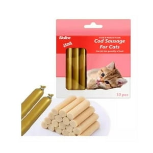 Total Click - Pack 10 Snack Postre Premio De Bacalao Para Gatos Mascotas