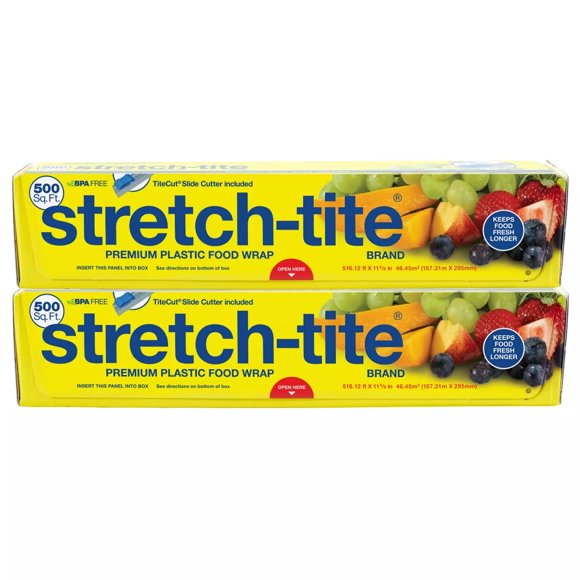 Food Wrap Stretch-Tite de 500 m² con cortador deslizante TiteCut