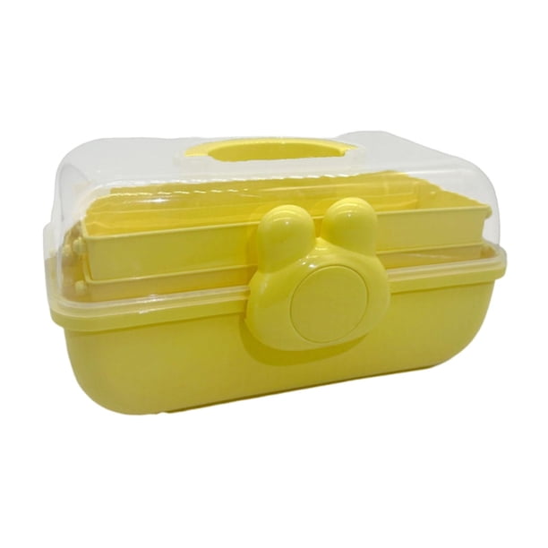 Caja De Almacenamiento Para Accesorios Para El Cabello, Estuche Para Guardar Horquillas, Coleteros, Gomas Para El Cabello, Color Amarillo