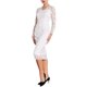 thumbnail image 4 of INSPIRE CHIC Vestido de Mujer Escote en V Encaje Floral Transparente Manga Larga Midi Vestido de Cóctel XL Blanco, 4 of 5
