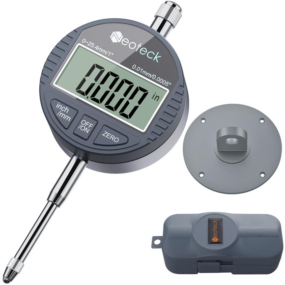 Indicador de dial digital Neoteck DTI, 1 pulgada/25,4 mm, gris plateado