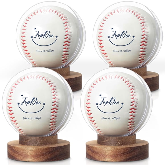 Vitrina Redonda para Béisbol JupDec Transparente - Paquete de 4