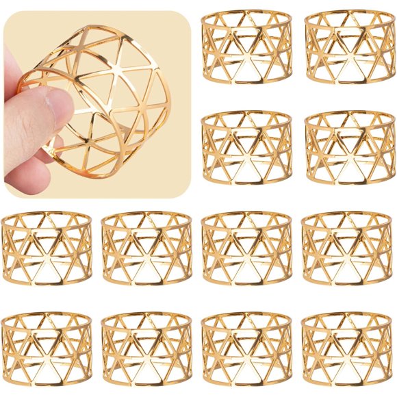 Anillos para Servilletas Luney Metal Dorado 12 Unidades