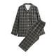 thumbnail image 1 of Conjuntos de pijama para hombre, ropa de casa informal con estampado a cuadros, camisetas de manga larga, pantalones con cuello vuelto, pijamas de noche, regalos para hombres, 1 of 5