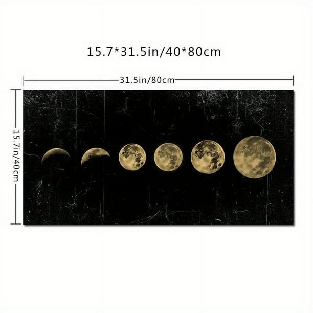 1pc Eclipse Of The Moon Canvas Poster, Minimalist Art Painting Universe Wall Picture Long Banner Print Living Room Bedroom Decoration, No Frame