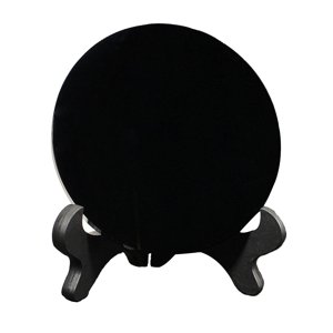 Bothyi - Disco De Obsidiana Negra Disco De Obsidiana Scrying Mirror Para Augury Home Office Decor 12Cm