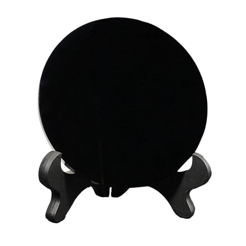 Bothyi - Disco De Obsidiana Negra Disco De Obsidiana Scrying Mirror Para Augury Home Office Decor 12Cm