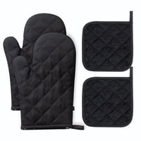 Xusx111 - Soportes De Maceta Nativos Y Cuchillos Del Horno Para Cocina Resistente Al Calor - Colgando Antideslizante - Cuchillos Del Horno De La Cocina De Poliéster Y Soportes De Maceta 4 Piezas - Neg