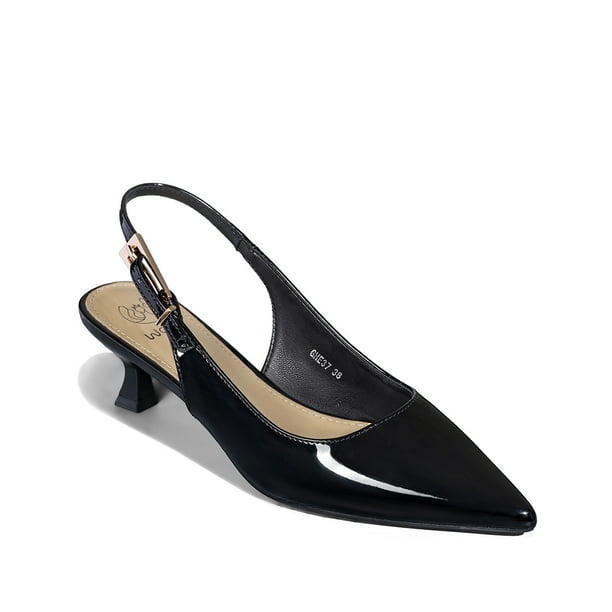 Zapato Taco Talón Abierto Simil Charol Mujer Weide GHE37