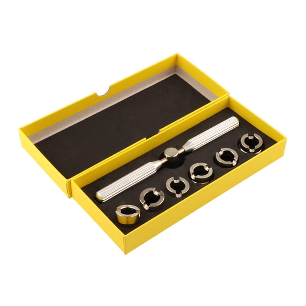 Mira La Caja Del Estuche De La Herramienta De Extracción De La Herramienta De Eliminación De La Llave De La Llave De La Llave De Reparación Del Reloj