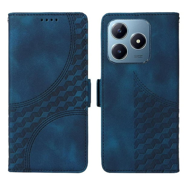 Carcasa FOXDOCK Realme Note 60 de cuero PU, diseño acolchado clásico, protección contra caídas y rayones