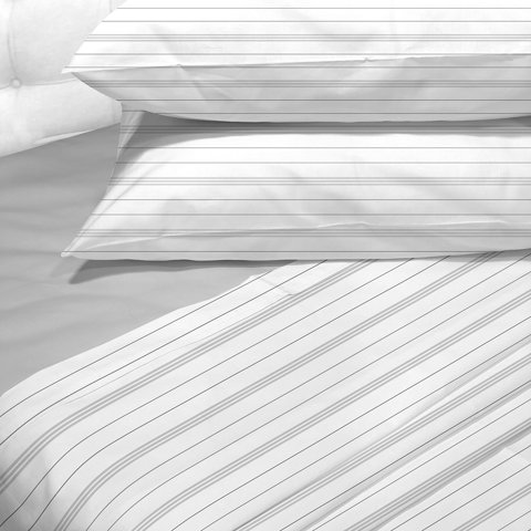 Sabana Andes 180 Hilos Estampada Lineas Gris 1.5 Plazas