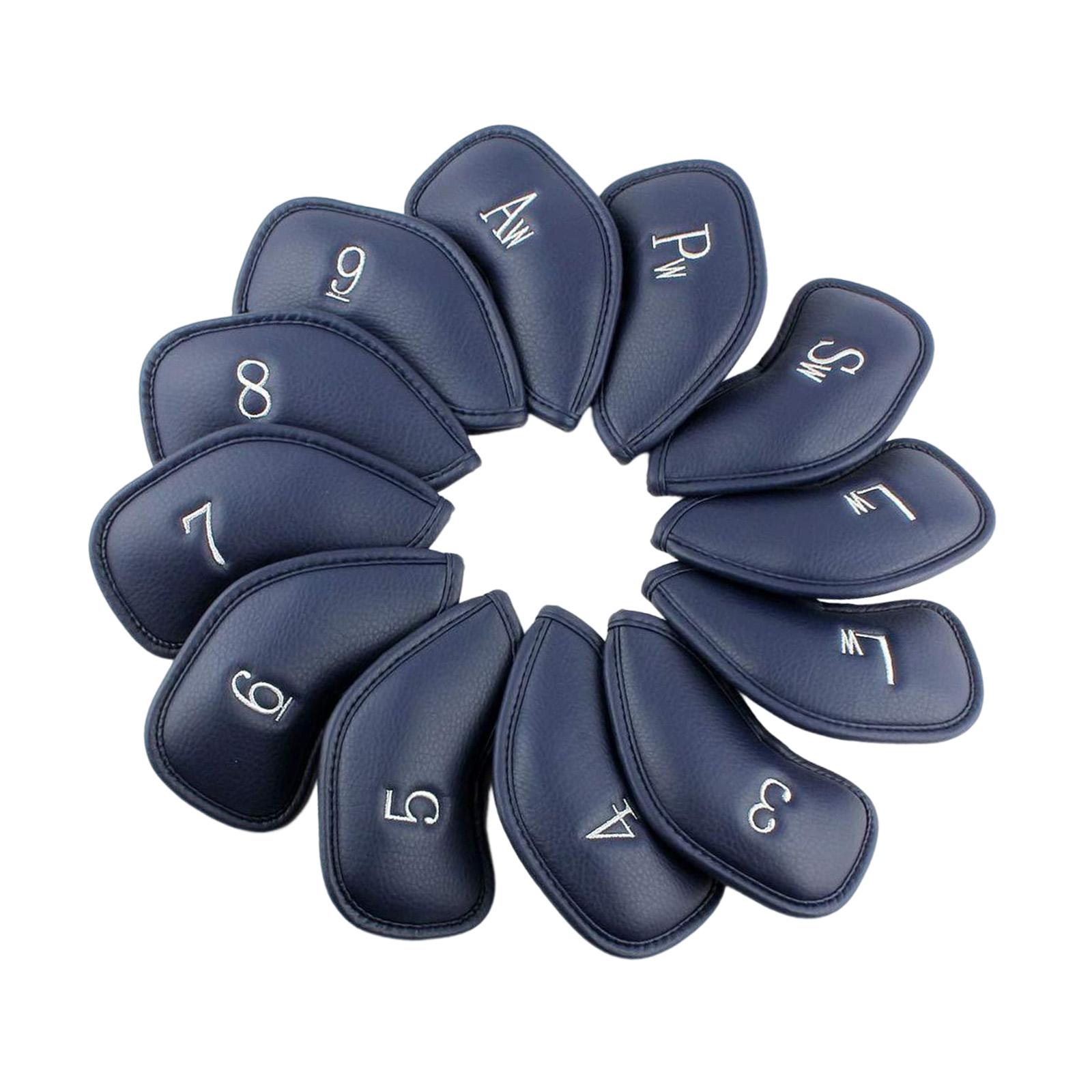 Magideal - 12 Piezas De Cubierta De Cabeza De Hierro De Golf, Protector De Cubierta De Cabeza De Palo De Golf, Accesorios Impermeables Antiarañazos Para Tacos De