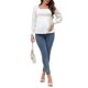 thumbnail image 2 of INSPIRE CHIC Mujeres Blusas Maternidad con Nido de Abeja Cuello Cuadrado Manga Larga Camisas Básicas de Embarazo S Blanco, 2 of 5