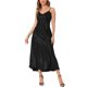 thumbnail image 1 of Vestido de satén con tirantes finos y escote en V elegante maxi para mujer CURVOSPORT L Negro, 1 of 6