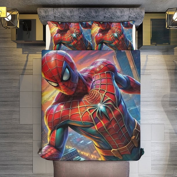 Spider-Man Comforter Set for Kids Boys Teen Men Tween 3D Lightweight Microfiber Bedding Sets