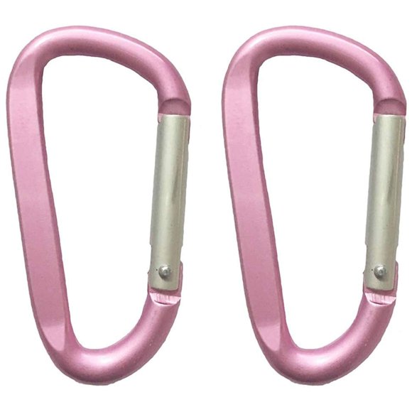 Mosquetones LESHIRY de Aluminio en Forma de D 7.6 cm 2 unidades Rosa