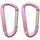 thumbnail image 1 of Mosquetones LESHIRY de Aluminio en Forma de D 7.6 cm 2 unidades Rosa, 1 of 5