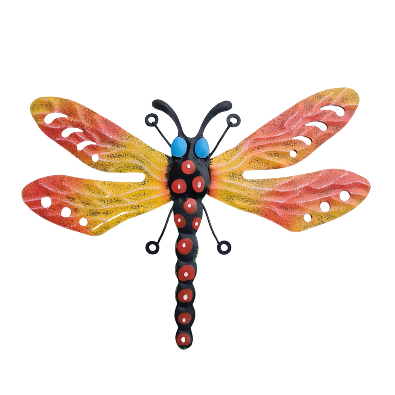 Bothyi - Libélula Pared Arte Decoración Pared Escultura Para Jardín Interior Exterior Porche Patio Amarillo