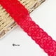 thumbnail image 1 of Namzi Ribetes de Encaje Suaves y Elásticos, 360 X 2.36 Inch Ribete de Encaje Rojo Calado para Manualidades DIY, Accesorios de Ropa, Pijamas, Puños, Cortinas, Textiles para el Hogar, 1 of 3