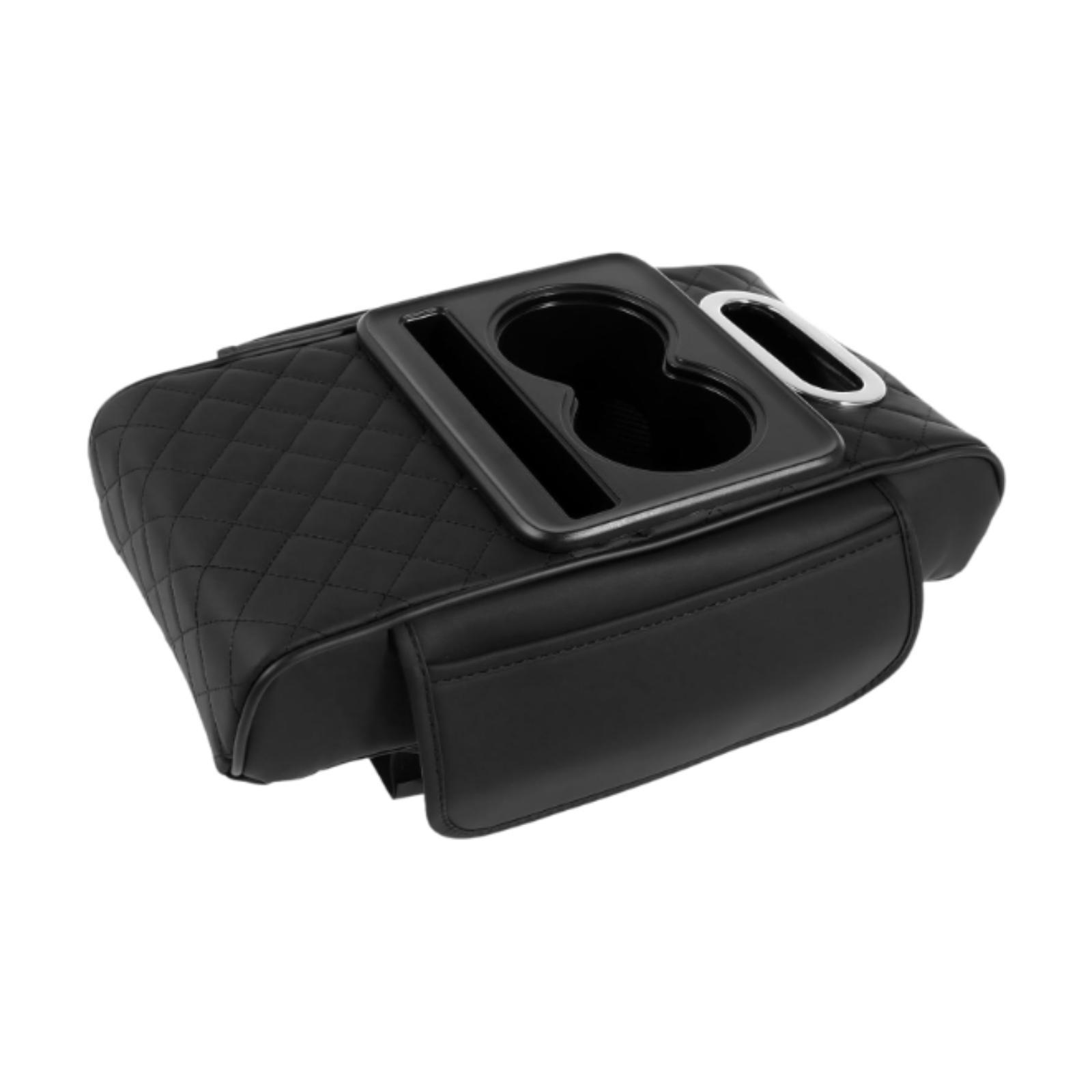 Magideal - Almohadilla Genérica De La Consola Media, Pu, Almohadilla Del Reposabrazos, Ranura Para Teléfonos Móviles En El Interior, Múltiples Usos Múltiples, Negro