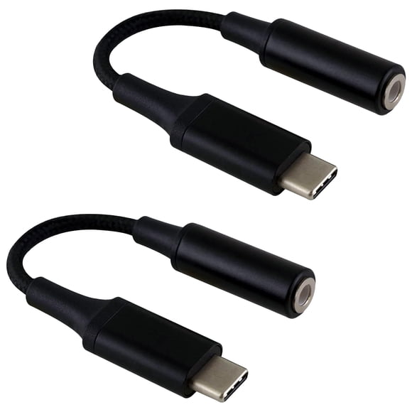 Adaptador USB C a 3.5mm Tek Styz Dual DAC 2 Pack Negro