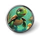 thumbnail image 1 of Bebé tortuga-Theme Round Button Badge: Premium Metal Construction, Ideal for High-End Events 2.8 cm, 1 of 6