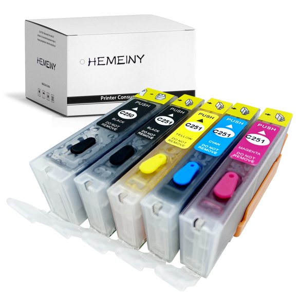 Set de cartuchos de tinta HEMEINY PGI-250XL CLI-251XL (5 unidades)