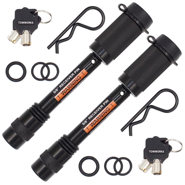 Juego de candados para enganche para remolque TowWorks 79632 con llave igual 5/8, paquete de 2