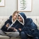 thumbnail image 2 of Polerón Sherpa Con Capucha Tipo Huggle,-Talla Única-Unisex- Suave y Abrigador (Azul, Negro, Gris), 2 of 6
