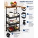 thumbnail image 3 of Carrito Auxiliar De Cocina 4 Niveles Con Repisa De Madera y ruedas 104x30x43 cm, 3 of 4