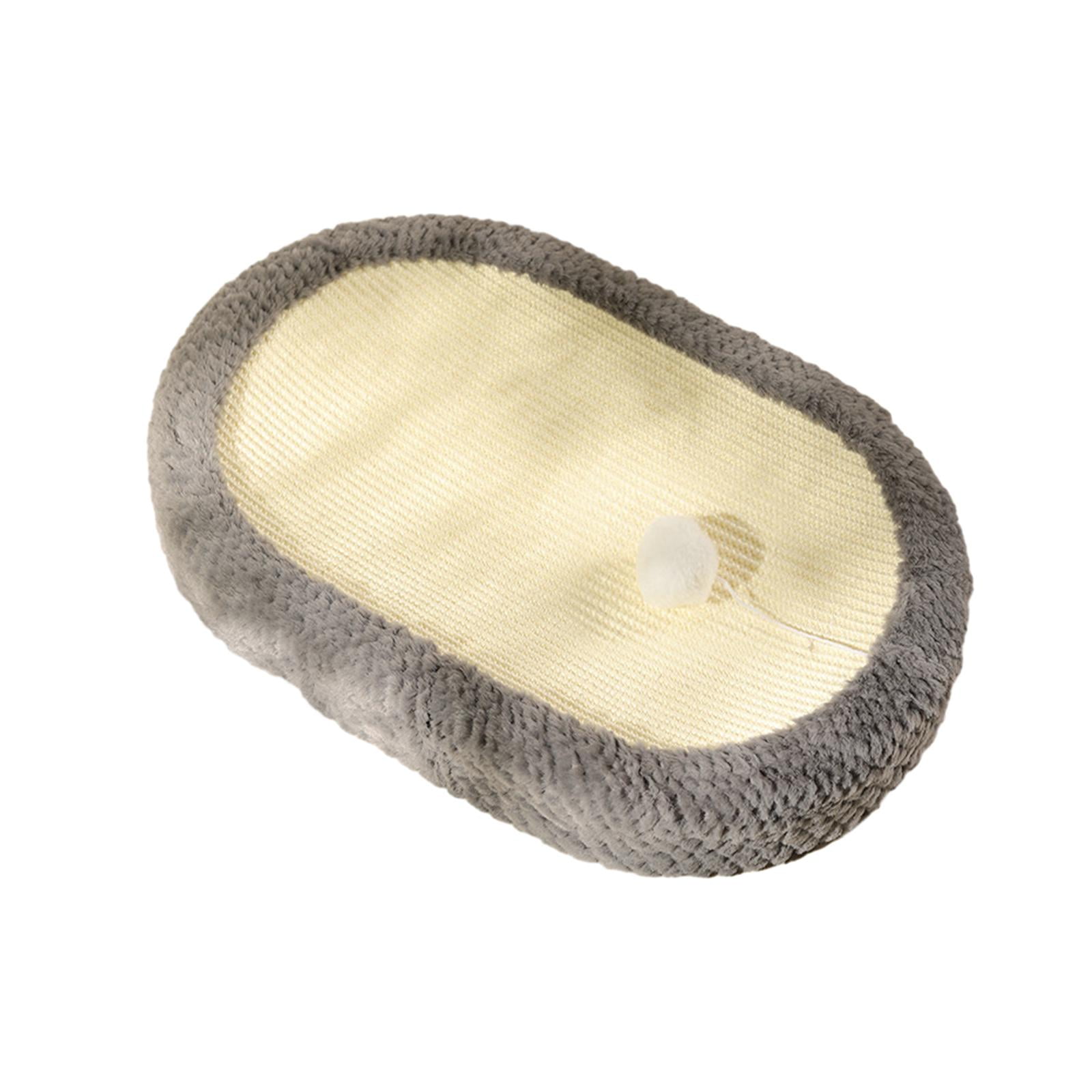 Cama Rascadora Para Gatos, Forma Ovalada, Espacio Grande, Garras De Molienda, Tablero Rascador Para Gatos, Gris