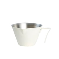 Xusx111 - Copa De Tiro De Espresso De Acero Inoxidable De 2 Piezas, Copa De Medición De Espresso De Metal Con Boca En Forma De V, Accesorios De Espresso, 3.4Oz / 100Ml (Blanco)