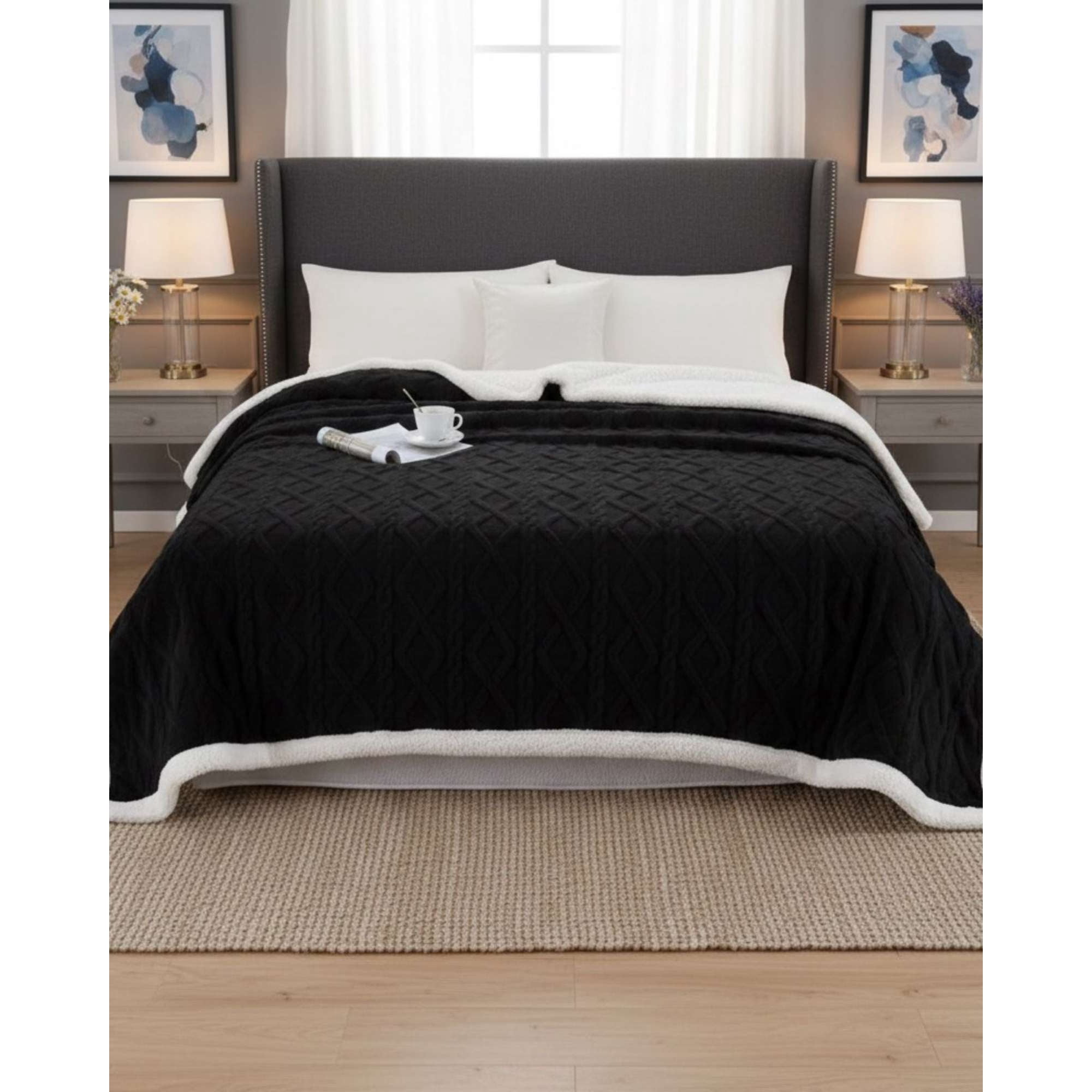 Imac Hogar - Frazada Manta Polar Sherpa Térmica 2 Plaza