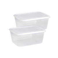 Magideal - 2X Contenedor De Almacenamiento Para Refrigerador, Recipiente Para Ensalada, Contenedor De Pan Multiusos Hermético, Apilable, Para Restaurante, Refrig 2000Ml