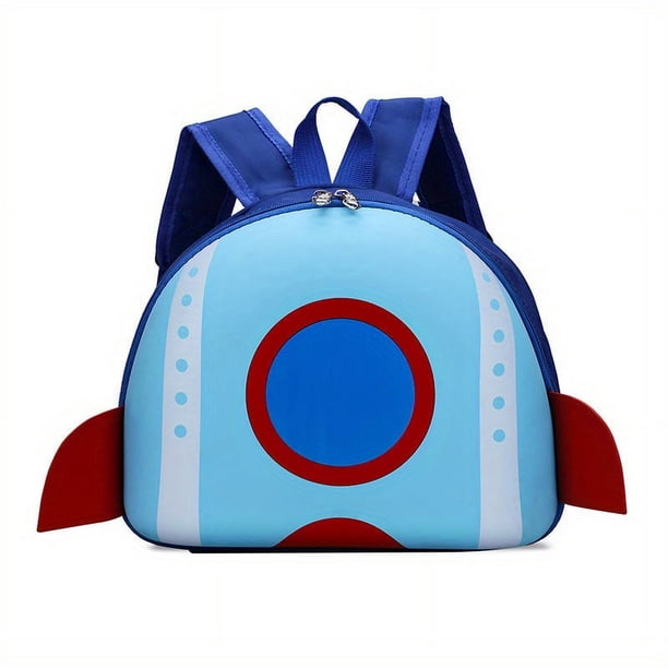 Children's Cartoon Rainbow Space Battleship Backpack, Cute School Bag, Casual Travel Backpack