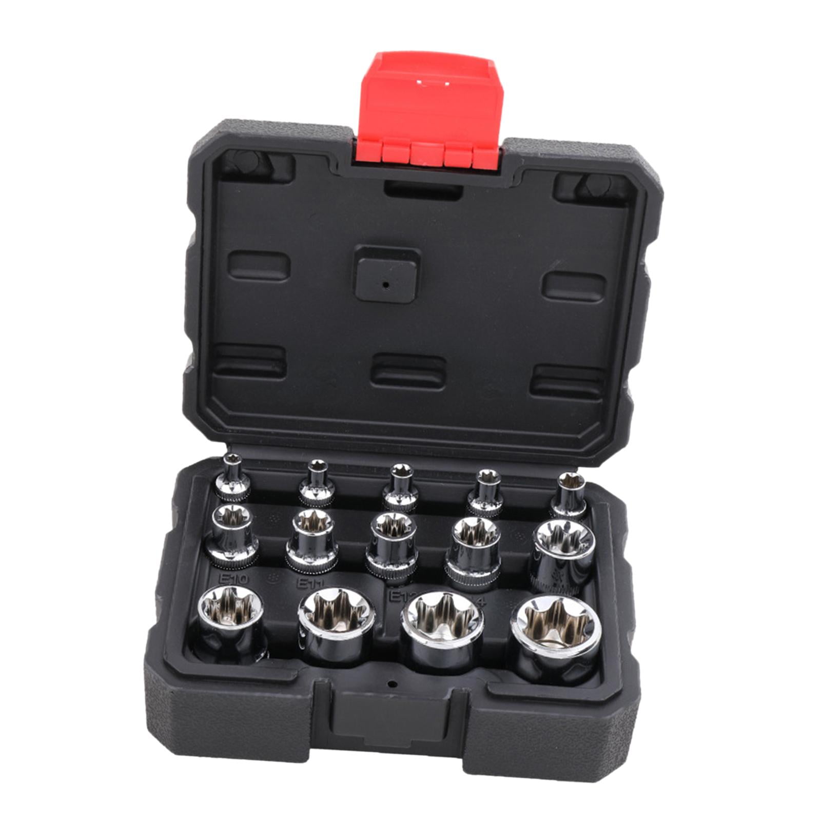 Magideal - De Extractor De Tuercas De Perno Portátil 14x, Dado De Accionamiento De 3/8 "1/2" 1/4 "con Caja De Almacenamiento, Herramienta Extractora De